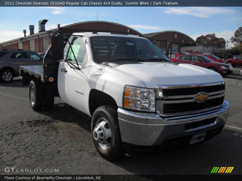 Summit White / Dark Titanium 2011 Chevrolet Silverado 3500HD Regular Cab Chassis 4x4 Dually