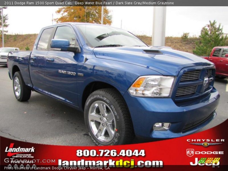 Deep Water Blue Pearl / Dark Slate Gray/Medium Graystone 2011 Dodge Ram 1500 Sport Quad Cab