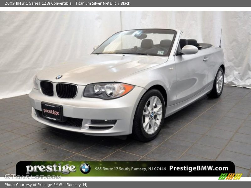 Titanium Silver Metallic / Black 2009 BMW 1 Series 128i Convertible
