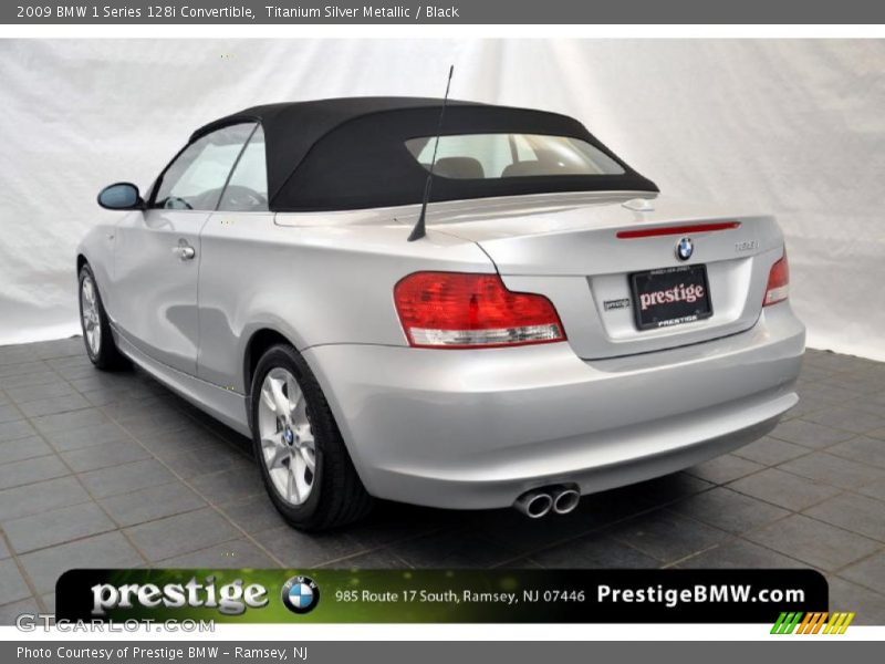 Titanium Silver Metallic / Black 2009 BMW 1 Series 128i Convertible