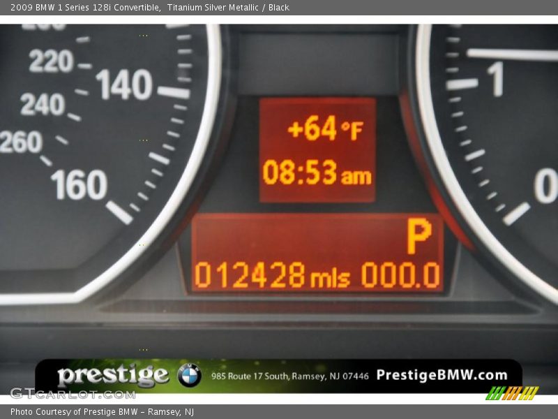 Titanium Silver Metallic / Black 2009 BMW 1 Series 128i Convertible