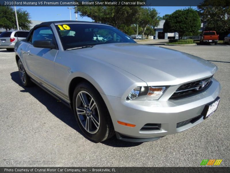 Brilliant Silver Metallic / Charcoal Black 2010 Ford Mustang V6 Premium Convertible