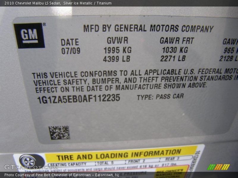 Silver Ice Metallic / Titanium 2010 Chevrolet Malibu LS Sedan