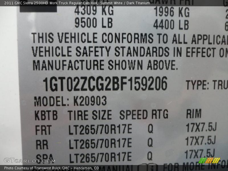 Summit White / Dark Titanium 2011 GMC Sierra 2500HD Work Truck Regular Cab 4x4