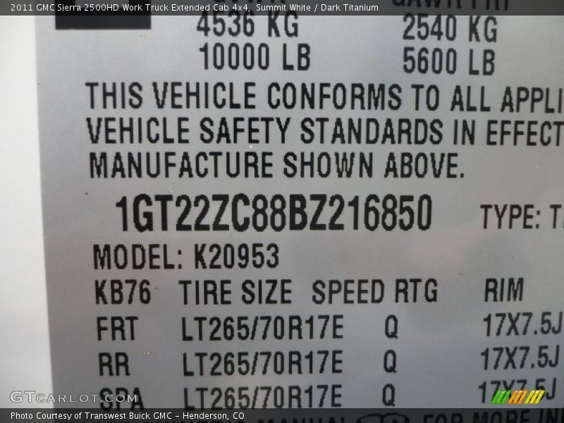 Summit White / Dark Titanium 2011 GMC Sierra 2500HD Work Truck Extended Cab 4x4