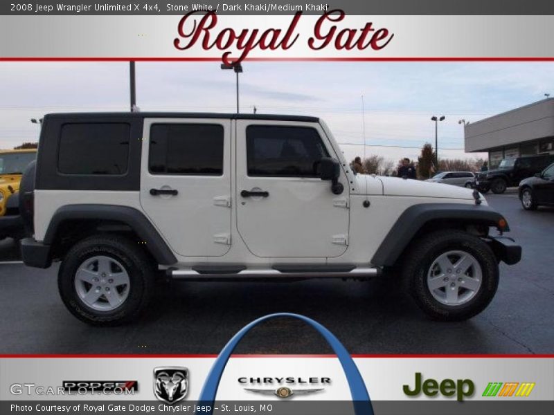 Stone White / Dark Khaki/Medium Khaki 2008 Jeep Wrangler Unlimited X 4x4