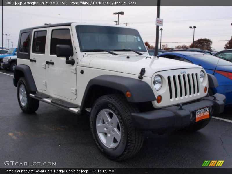 Stone White / Dark Khaki/Medium Khaki 2008 Jeep Wrangler Unlimited X 4x4