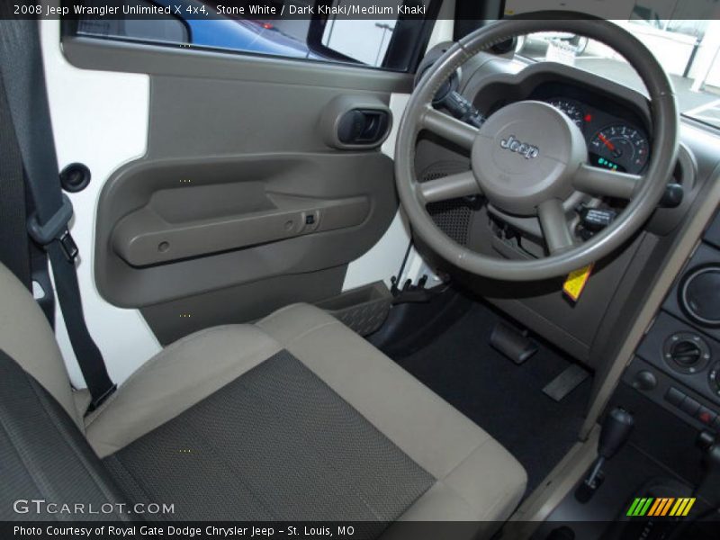 Stone White / Dark Khaki/Medium Khaki 2008 Jeep Wrangler Unlimited X 4x4