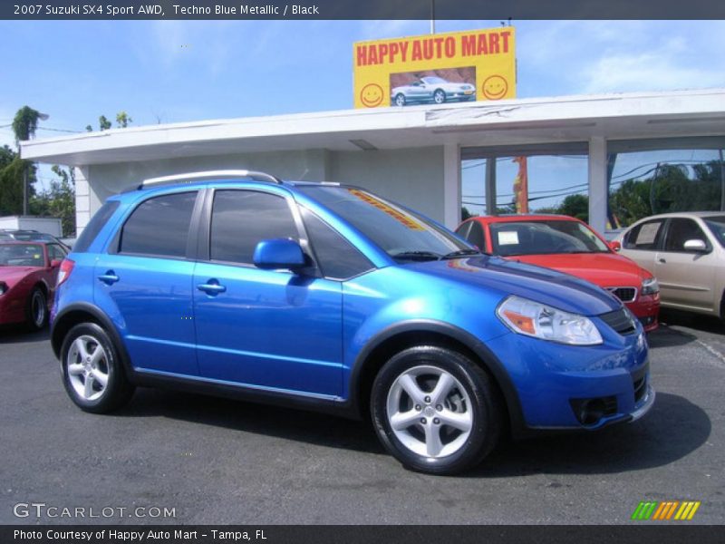 Techno Blue Metallic / Black 2007 Suzuki SX4 Sport AWD