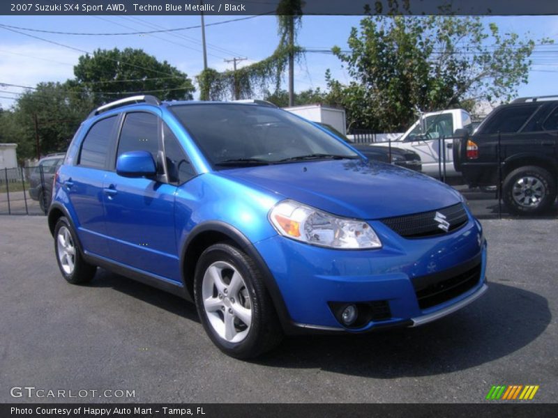 Techno Blue Metallic / Black 2007 Suzuki SX4 Sport AWD