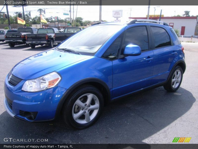 Techno Blue Metallic / Black 2007 Suzuki SX4 Sport AWD