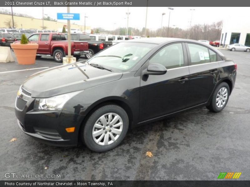 Black Granite Metallic / Jet Black/Sport Red 2011 Chevrolet Cruze LT