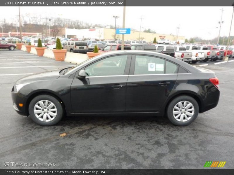 Black Granite Metallic / Jet Black/Sport Red 2011 Chevrolet Cruze LT