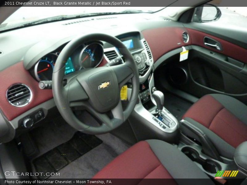 Black Granite Metallic / Jet Black/Sport Red 2011 Chevrolet Cruze LT