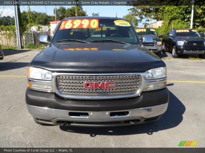 Storm Gray Metallic / Graphite 2001 GMC Sierra 2500HD SLT Extended Cab 4x4