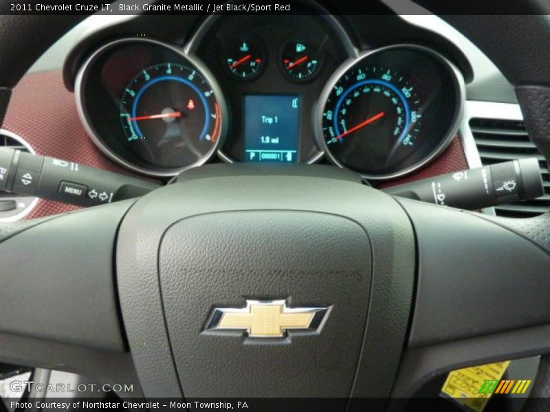 Black Granite Metallic / Jet Black/Sport Red 2011 Chevrolet Cruze LT