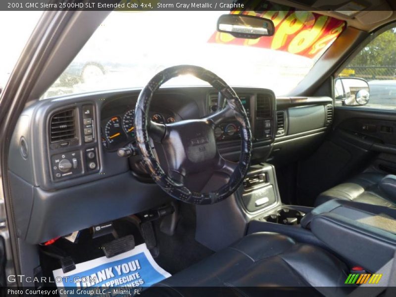Storm Gray Metallic / Graphite 2001 GMC Sierra 2500HD SLT Extended Cab 4x4