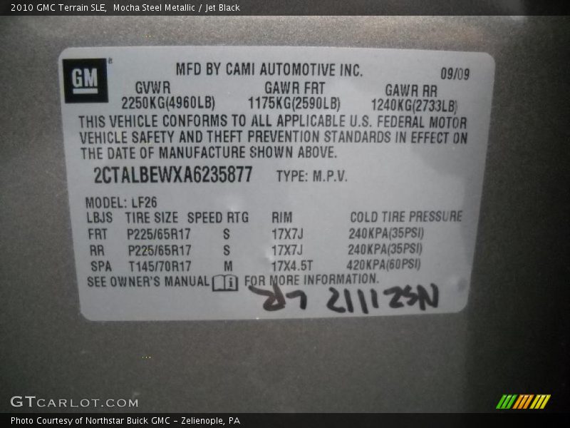 Mocha Steel Metallic / Jet Black 2010 GMC Terrain SLE