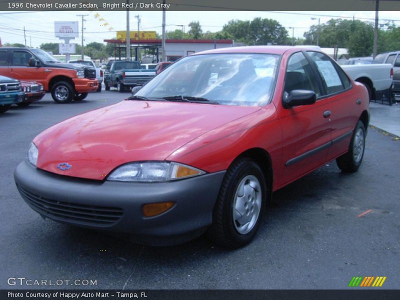 Bright Red / Dark Gray 1996 Chevrolet Cavalier Sedan