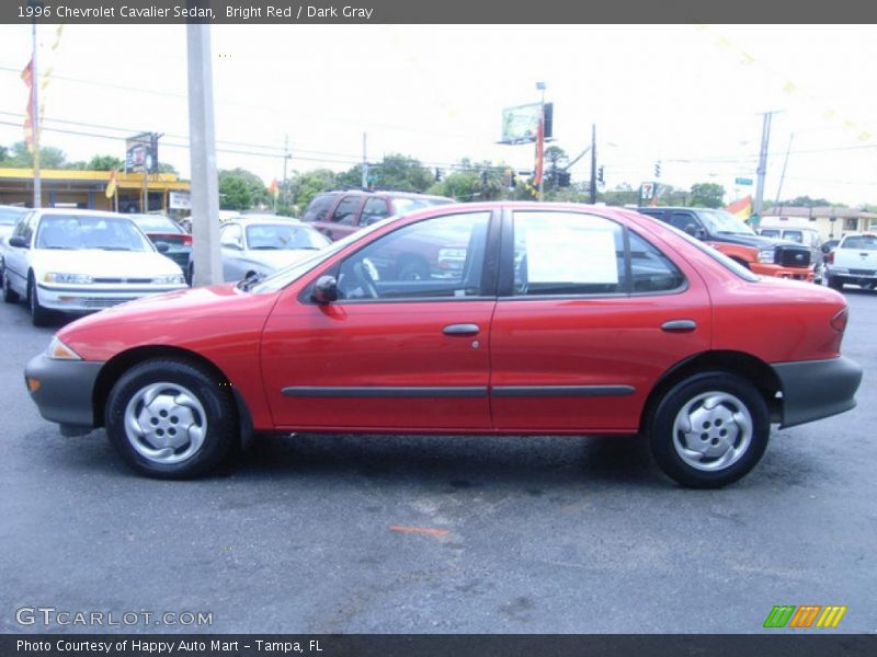 Bright Red / Dark Gray 1996 Chevrolet Cavalier Sedan