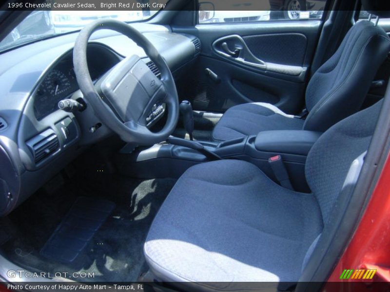 Bright Red / Dark Gray 1996 Chevrolet Cavalier Sedan