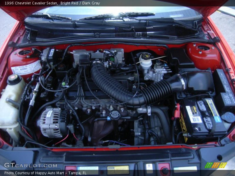 Bright Red / Dark Gray 1996 Chevrolet Cavalier Sedan