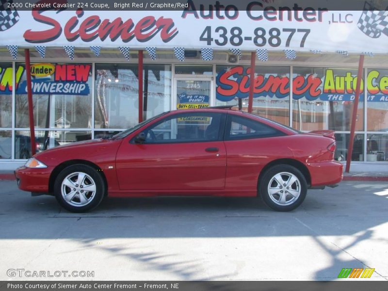 Bright Red / Graphite/Red 2000 Chevrolet Cavalier Z24 Coupe