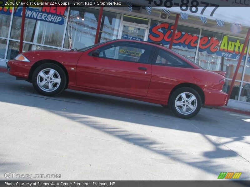 Bright Red / Graphite/Red 2000 Chevrolet Cavalier Z24 Coupe