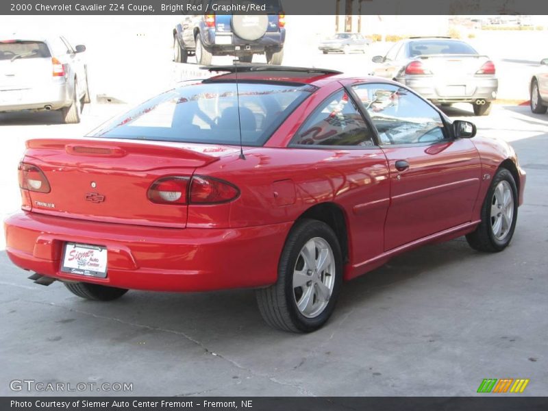 Bright Red / Graphite/Red 2000 Chevrolet Cavalier Z24 Coupe