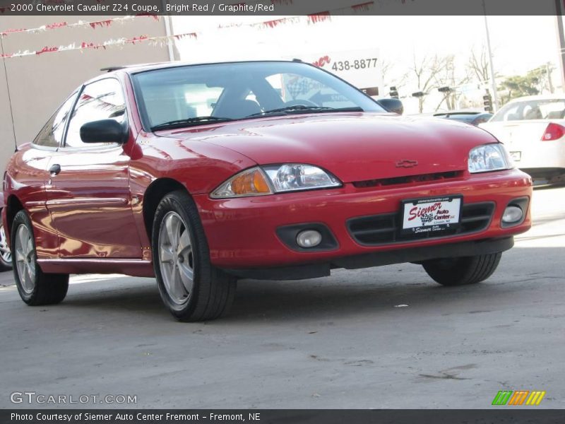 Bright Red / Graphite/Red 2000 Chevrolet Cavalier Z24 Coupe
