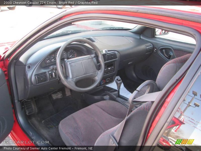 Bright Red / Graphite/Red 2000 Chevrolet Cavalier Z24 Coupe