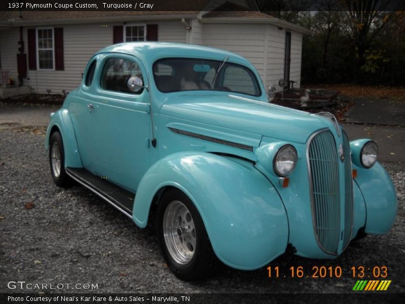 Turquoise / Gray 1937 Plymouth Coupe Custom
