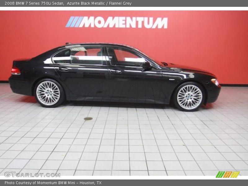 Azurite Black Metallic / Flannel Grey 2008 BMW 7 Series 750Li Sedan