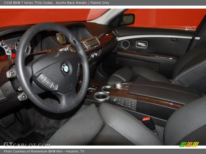 Azurite Black Metallic / Flannel Grey 2008 BMW 7 Series 750Li Sedan