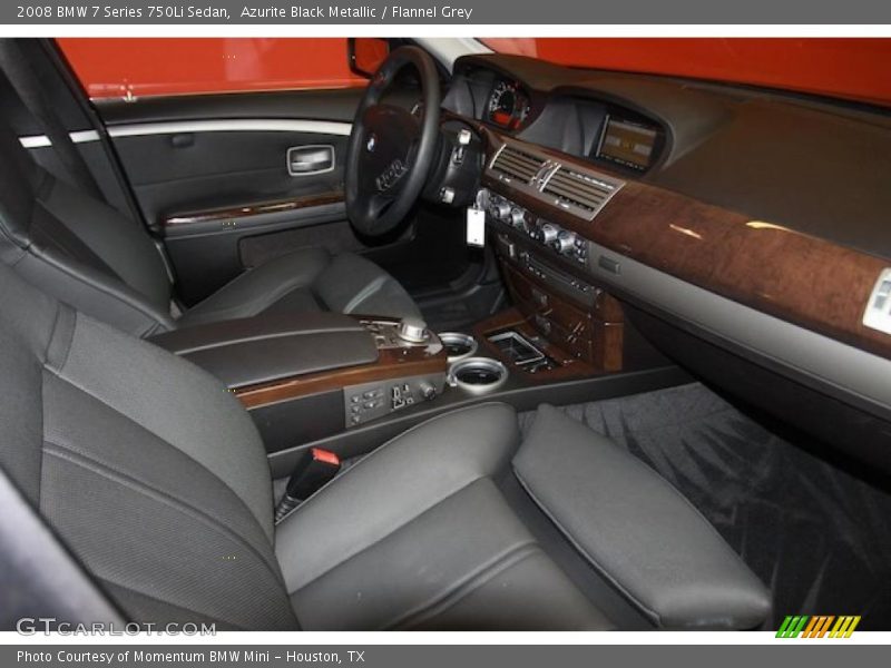 Azurite Black Metallic / Flannel Grey 2008 BMW 7 Series 750Li Sedan