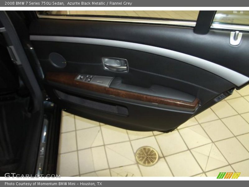 Azurite Black Metallic / Flannel Grey 2008 BMW 7 Series 750Li Sedan