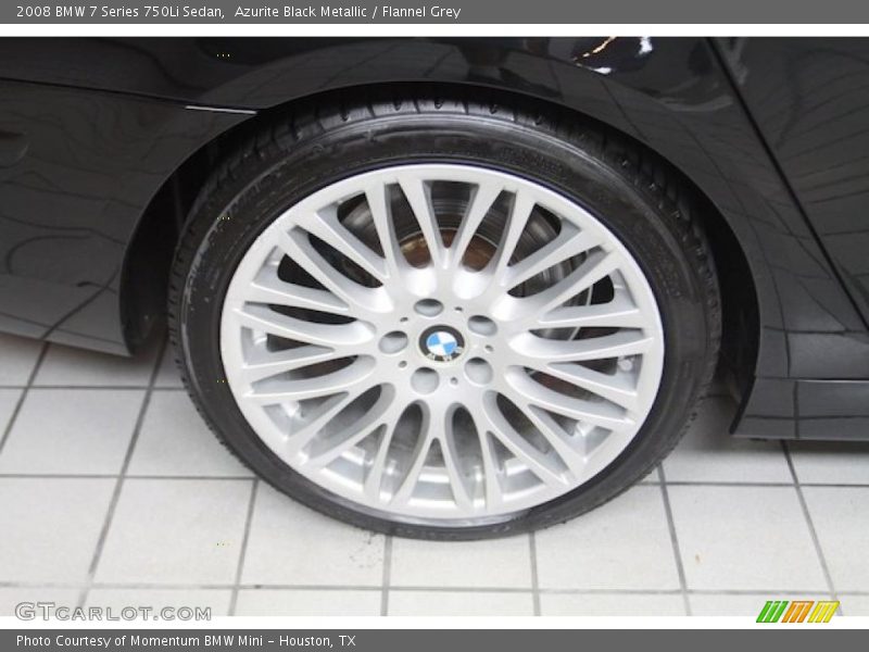 Azurite Black Metallic / Flannel Grey 2008 BMW 7 Series 750Li Sedan