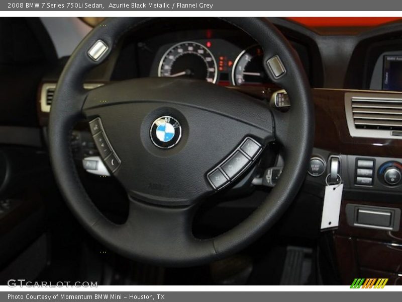 Azurite Black Metallic / Flannel Grey 2008 BMW 7 Series 750Li Sedan