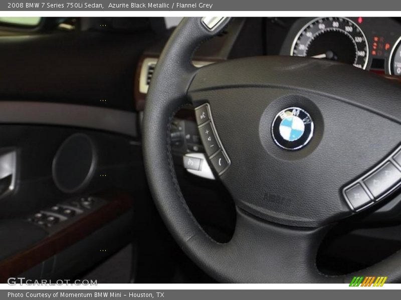 Azurite Black Metallic / Flannel Grey 2008 BMW 7 Series 750Li Sedan