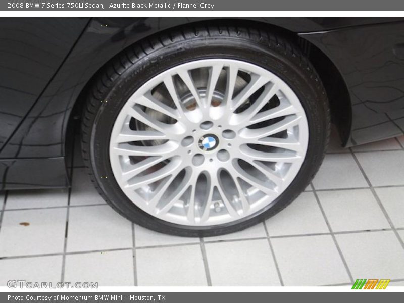 Azurite Black Metallic / Flannel Grey 2008 BMW 7 Series 750Li Sedan