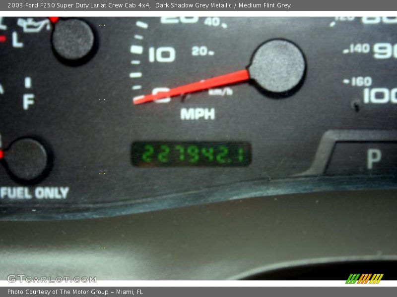 Dark Shadow Grey Metallic / Medium Flint Grey 2003 Ford F250 Super Duty Lariat Crew Cab 4x4