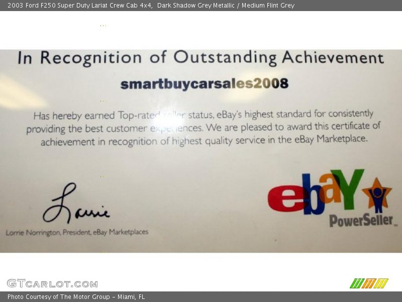 Dark Shadow Grey Metallic / Medium Flint Grey 2003 Ford F250 Super Duty Lariat Crew Cab 4x4