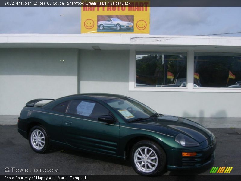 Sherwood Green Pearl / Beige/Black 2002 Mitsubishi Eclipse GS Coupe