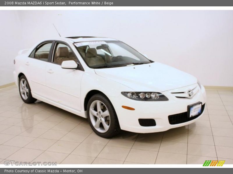Performance White / Beige 2008 Mazda MAZDA6 i Sport Sedan