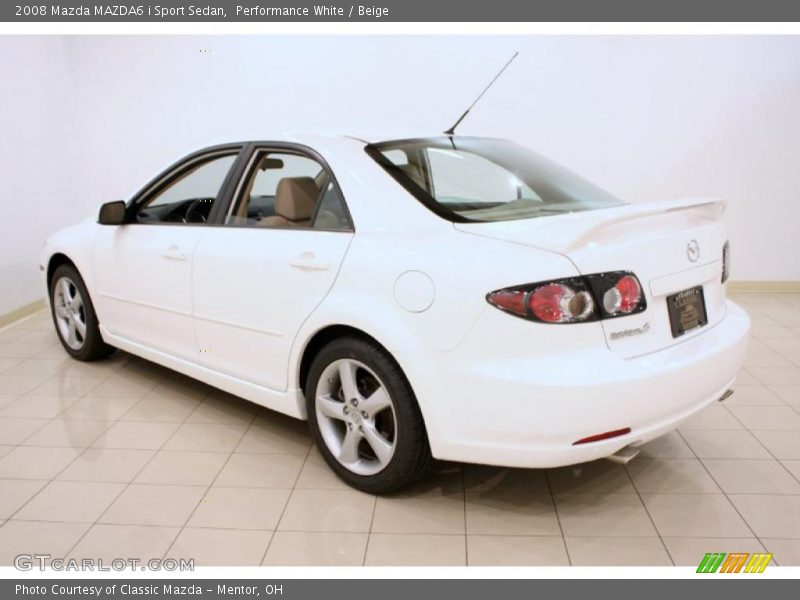 Performance White / Beige 2008 Mazda MAZDA6 i Sport Sedan
