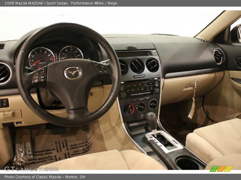 Performance White / Beige 2008 Mazda MAZDA6 i Sport Sedan