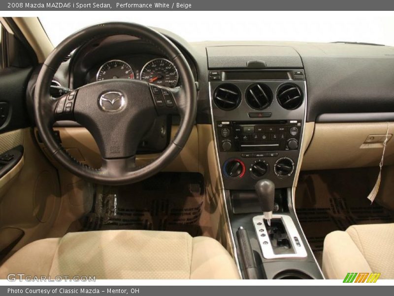Performance White / Beige 2008 Mazda MAZDA6 i Sport Sedan
