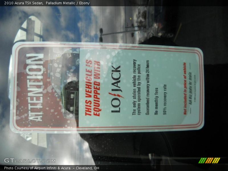 Palladium Metallic / Ebony 2010 Acura TSX Sedan