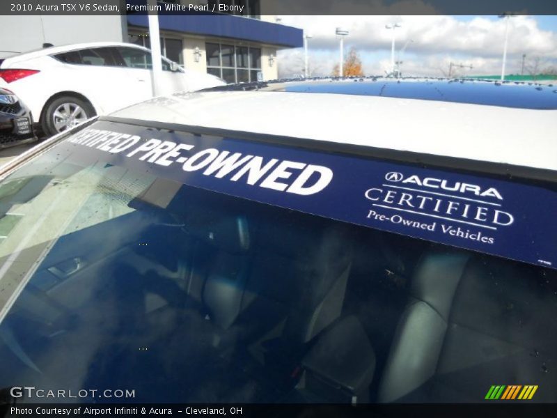 Premium White Pearl / Ebony 2010 Acura TSX V6 Sedan
