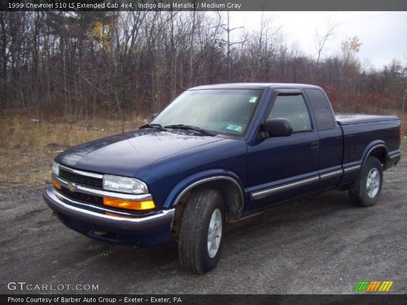 Indigo Blue Metallic / Medium Gray 1999 Chevrolet S10 LS Extended Cab 4x4